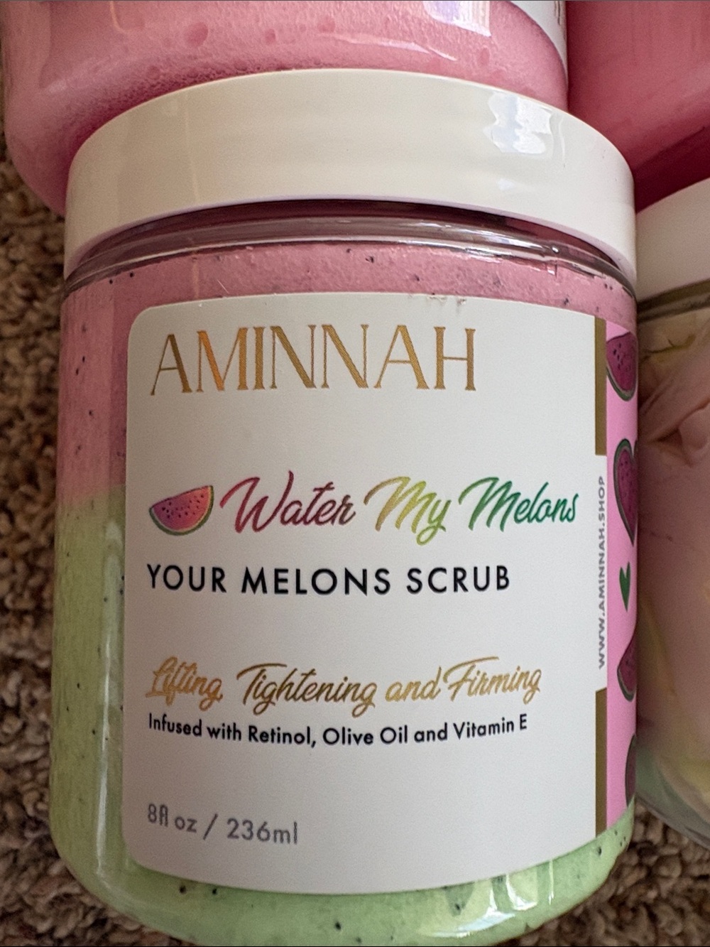 AMINNAH Pink & Pastel Bath & Body Moisturizer Set - Whipped Butters & Scrubs - Picture 5 of 9